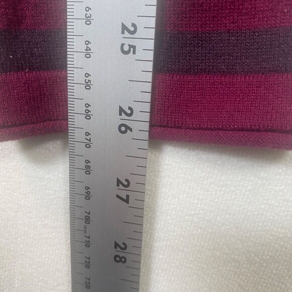 Duluth Trading Co. Women’s Striped Mock Neck Long Sleeve Shirt CoolMax Blend - Picture 9 of 9